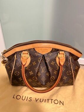 Louis Vuitton Monogram Canvas Top-Handle Shoulder Bag in Brown and Tan